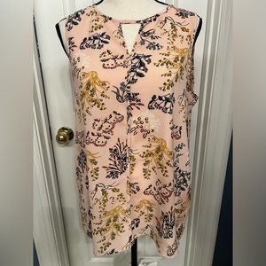 Women’s C&E pink and beige light weight sleeve blouse Medium